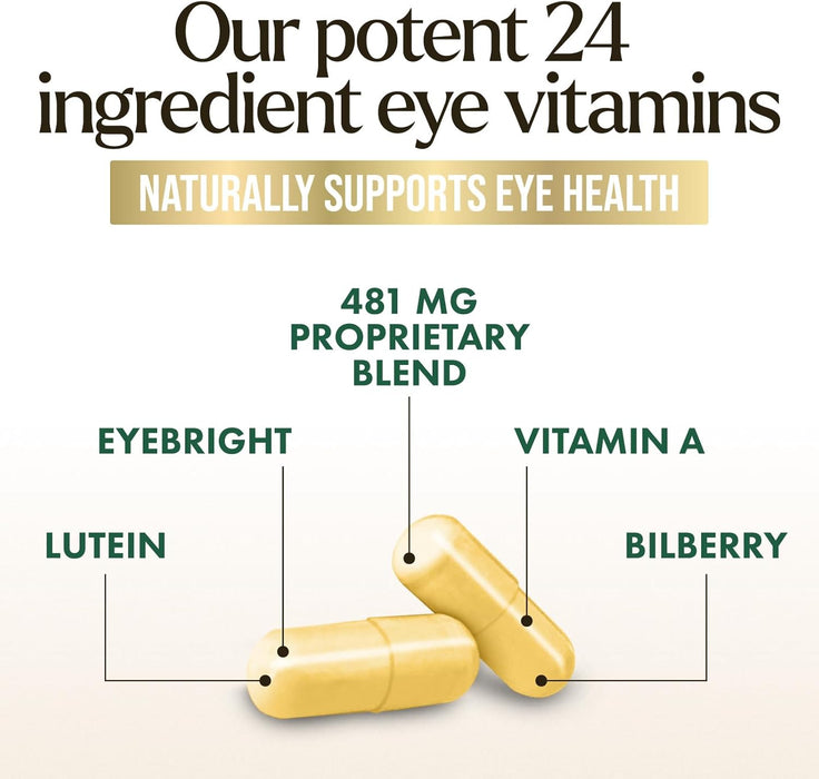 Eye Vitamins - Eye Vitamin and Mineral Supplement with Zeaxanthin, Lutein, Vitamin C, E, and Zinc - Eyes Health Supplement - Support for Eye Strain and Vision for Adults 40 and 50 Plus - 120 Count
