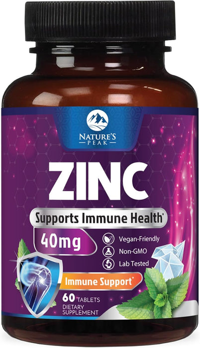 Zinc Supplement 40mg - Immune Support for Women & Men - High Potency Antioxidant, Chelated for Superior Absorption, Dietary Supplement Vitamin for Immune Health Support - 120 Tablets