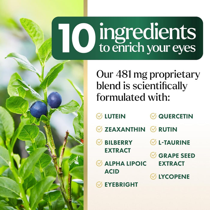 Eye Vitamins - Eye Vitamin and Mineral Supplement with Zeaxanthin, Lutein, Vitamin C, E, and Zinc - Eyes Health Supplement - Support for Eye Strain and Vision for Adults 40 and 50 Plus - 120 Count