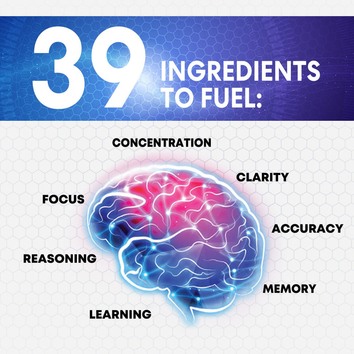 Brain Supplement for Memory and Focus, Nootropic Support for Concentration, Clarity, Energy, Brain Health with Bacopa, Cognitive Vitamins, Phosphatidylserine, DMAE, Nootropics & More - 120 Count