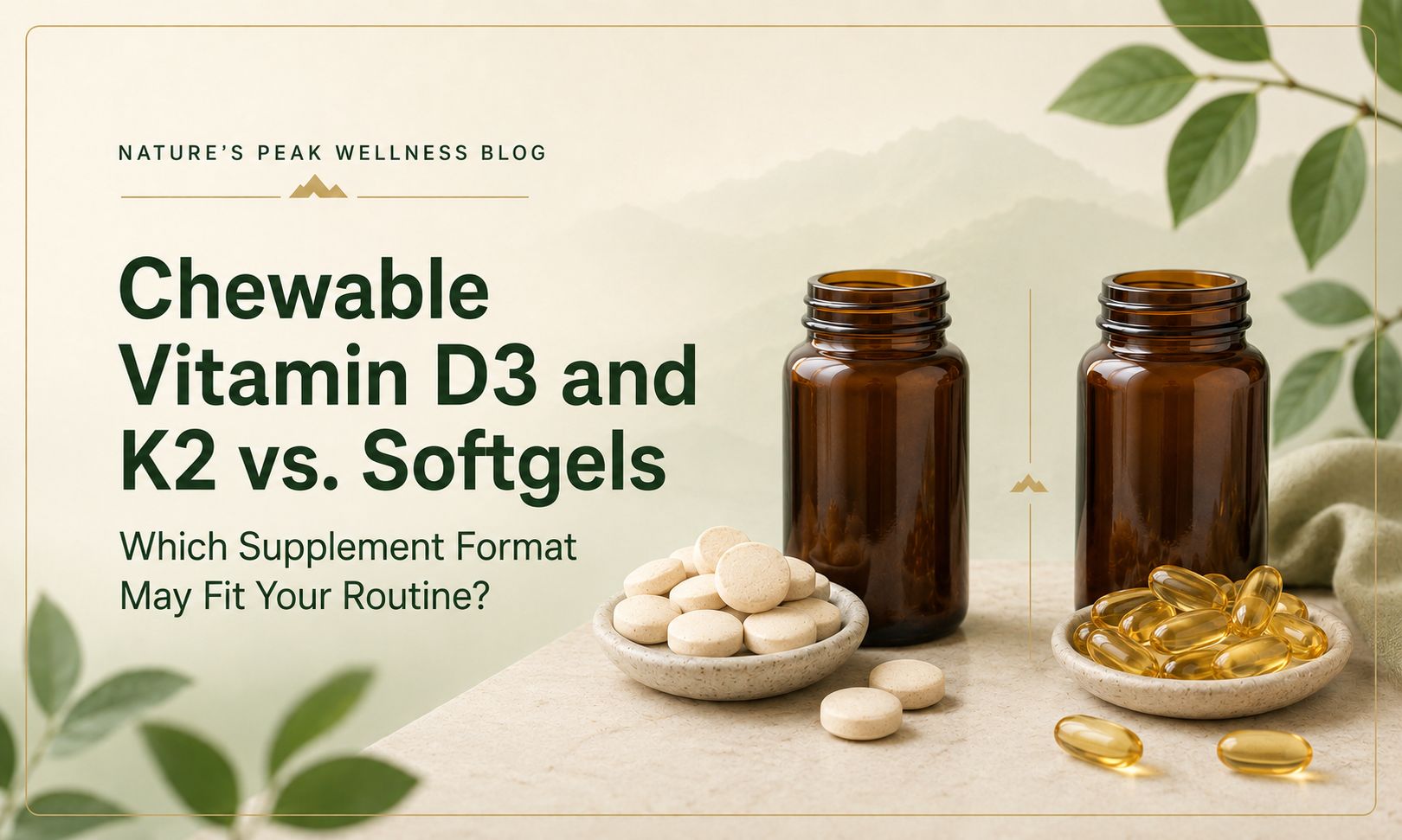 Chewable Vitamin D3 and K2 vs. Softgels: Which Supplement Format May Fit Your Routine?