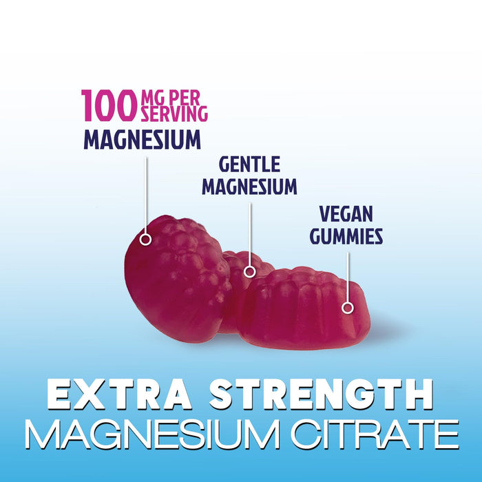 Magnesium Citrate Supplement Gummies - High Absorption Magnesium Gummy for Adults & Kids, Magnesio Citrate Supplements for Bone, Muscle Health, Heart Support, Vegan, Gluten Free, Non-GMO - 120 Gummies