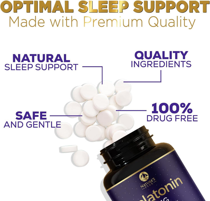Melatonin 10mg, Strawberry-Flavored Fast Dissolve Tablets for Natural Sleep Support, Maximum Strength Melatonin Dietary Sleep Supplement for Adults, Sugar Free, Vegetarian, Non-GMO - 60 Count