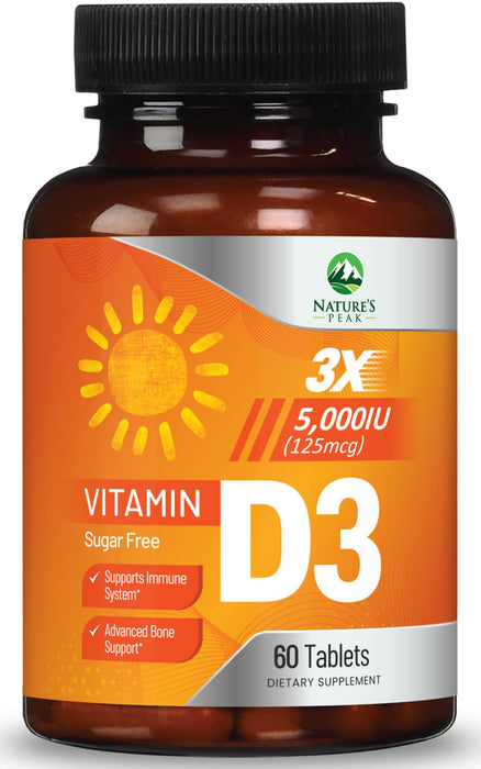 Vitamin D3 5000 IU (125 mcg) – 60 Count