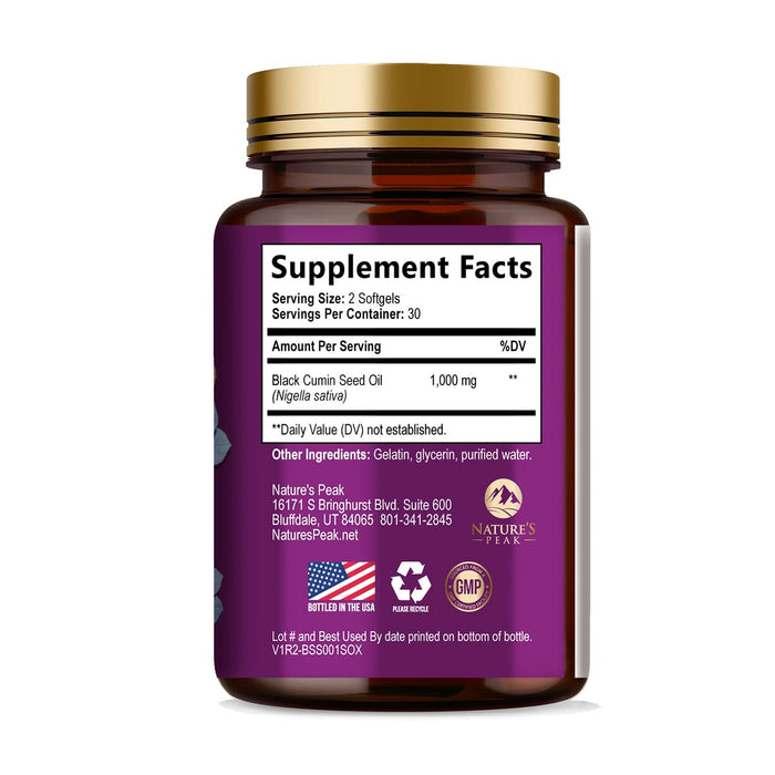 Black Seed Oil Softgels 1000mg – 60 Count