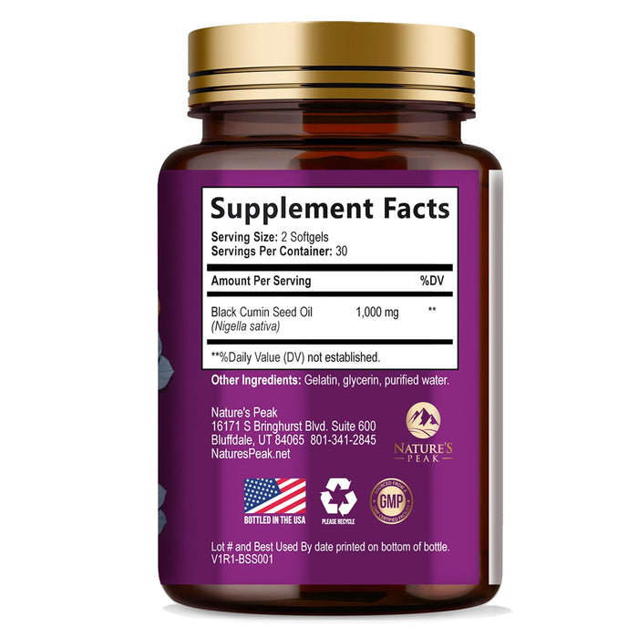 Black Seed Oil Softgels 1000mg – 60 Count