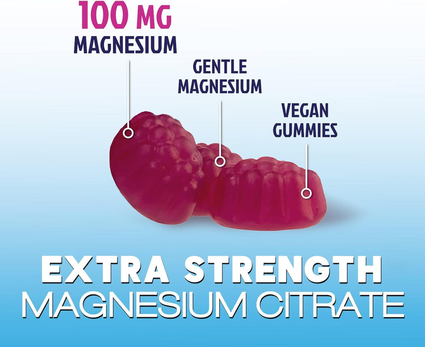 Magnesium Gummy - High Absorption Magnesium Citrate Supplement for Stress Support for Adults & Kids - Calm Magnesium Gummies Dietary Supplements - Bone Support & Heart Support - 60 Gummies