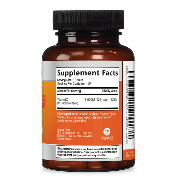 Vitamin D3 5000 IU (125 mcg) – 60 Count