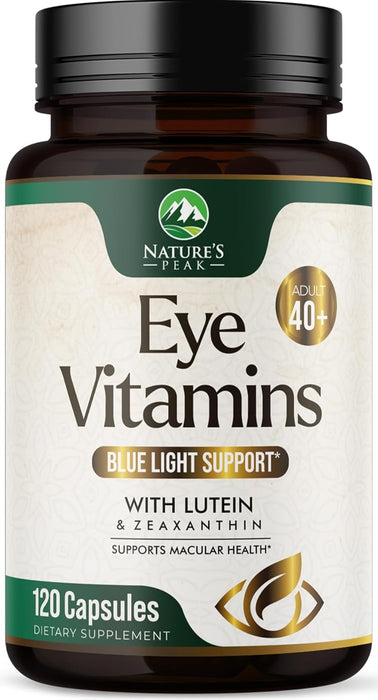 Eye Vitamins - Eye Vitamin and Mineral Supplement with Zeaxanthin, Lutein, Vitamin C, E, and Zinc - Eyes Health Supplement - Support for Eye Strain and Vision for Adults 40 and 50 Plus