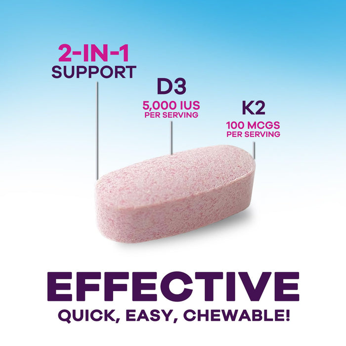 Vitamin D3 + K2 (MK-7) – 5000 IU D3 – 60 Count