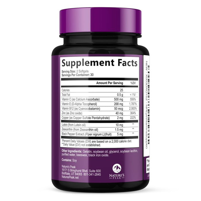 Eye Vitamins with Lutein & Zeaxanthin – 60 Count