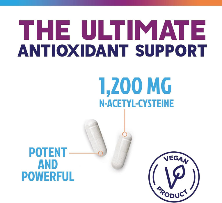 NAC Supplement N-Acetyl Cysteine 1200 mg - Supports Lung & Liver Health - Immune Support with Powerful Antioxidants to Fight Free Radicals - Easy to Absorb, Gluten Free, Non-GMO