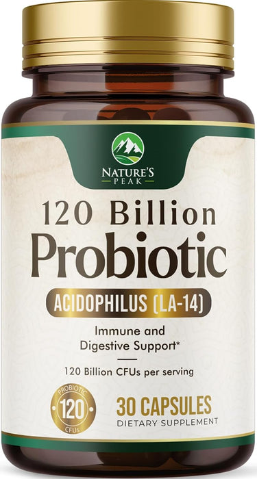 Probiotics for Digestive Health - 120 Billion CFU Guaranteed with Diverse Strains for Women's Vaginal & Urinary Health & Daily Immune Support, Nature's Acidophilus Probiotic Supplement