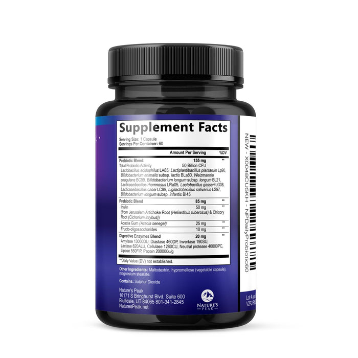 Daily Probiotics and Prebiotics 60 Billion CFU – 60 Count