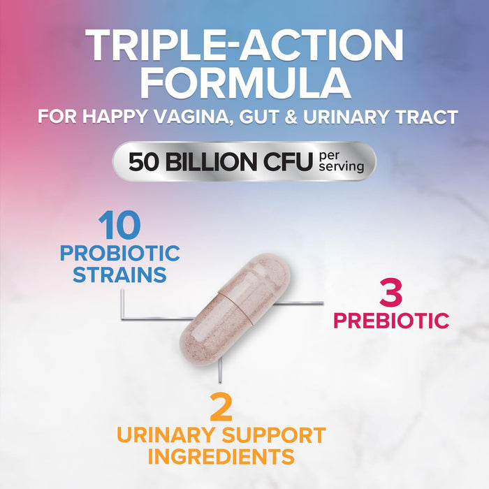 Vaginal Probiotics for Women pH Balance with Prebiotics 50 Billion CFU – 120 Count