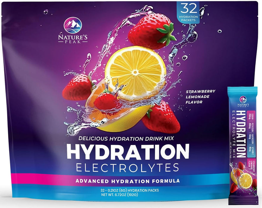 Liquid Replenisher Daily Electrolyte Drink Mix – Hydration Packets with 6 Electrolytes & Minerals, Keto Friendly Pack, Vegan, Nature's Non-GMO & Sugar-Free Electrolyte Powder