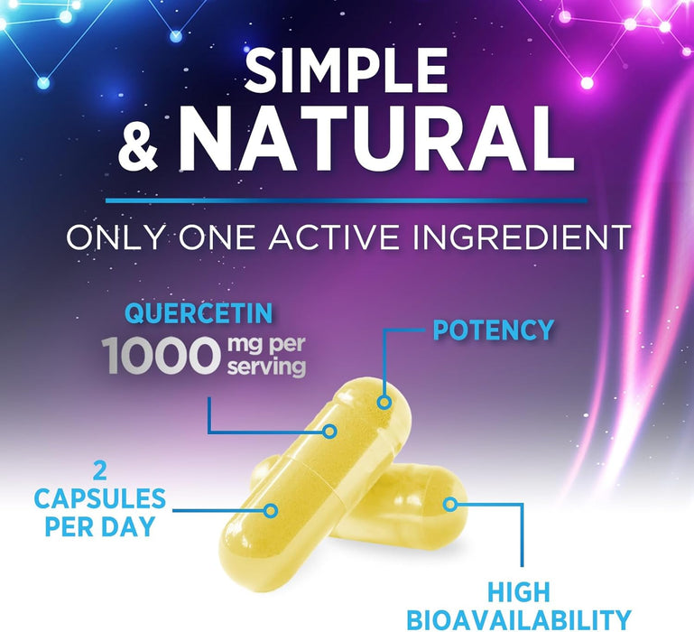 Quercetin with Bromelain 1000mg - Supports Immune Health, Extra Strength Quercetin 1000mg Supplement with Zinc & Bioflavonoids - Non-GMO, Vegan & Gluten Free