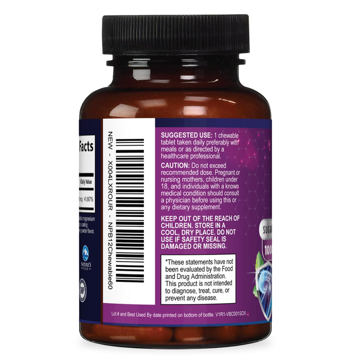 Vitamin B12 1000 mcg (Methylcobalamin) Super B 12 Complex 60 Day Supply