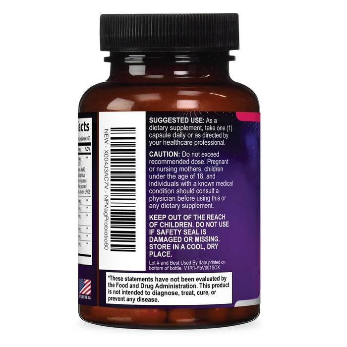Vaginal Probiotics for Women pH Balance with Prebiotics 50 Billion CFU – 60 Count