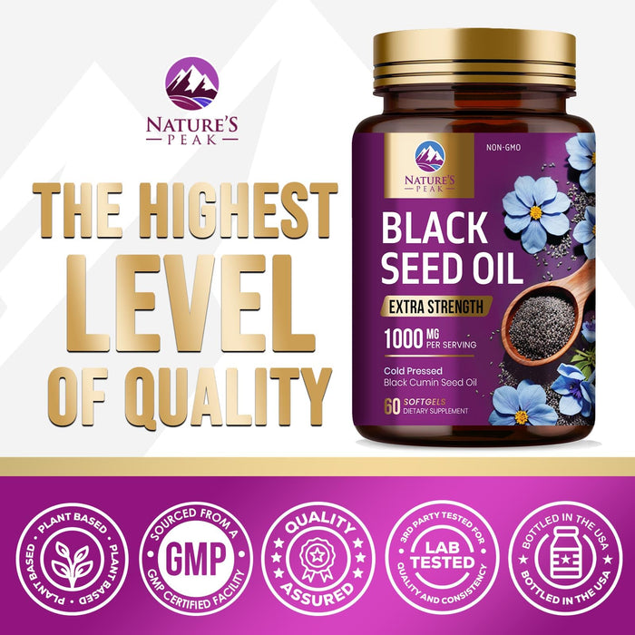 Black Seed Oil Softgels 1000mg – 60 Count