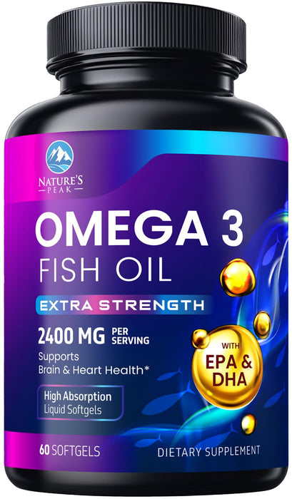Omega-3 Fish Oil – 2400mg – 60 Count