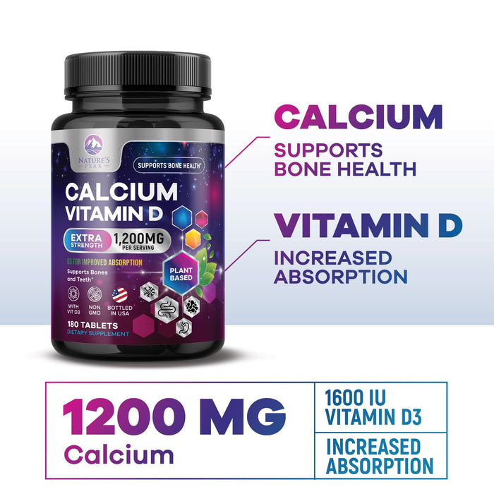Calcium 1200 mg + Vitamin D3 – 180 Count