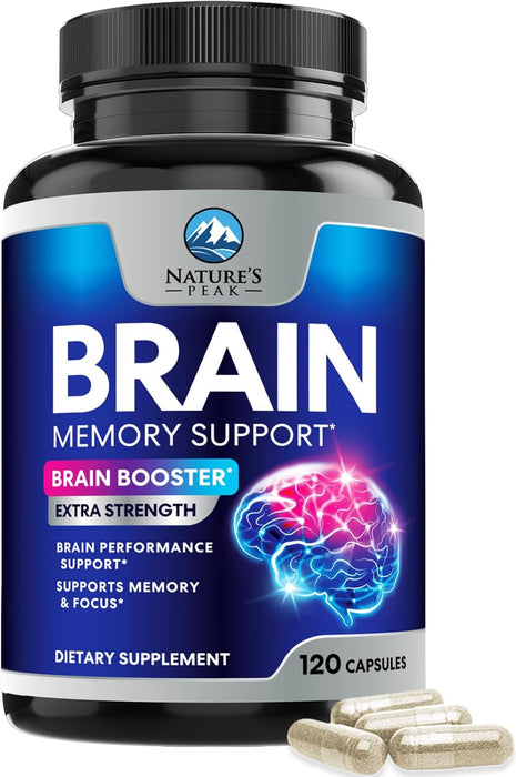 Brain Supplement for Memory and Focus, Nootropic Support for Concentration, Clarity, Energy, Brain Health with Bacopa, Cognitive Vitamins, Phosphatidylserine, DMAE, Nootropics & More