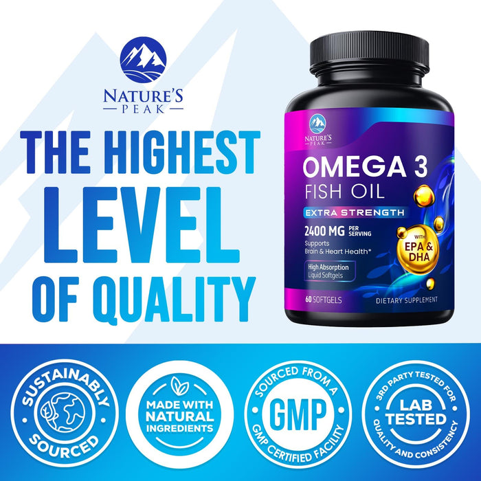Omega-3 Fish Oil – 2400mg – 60 Count