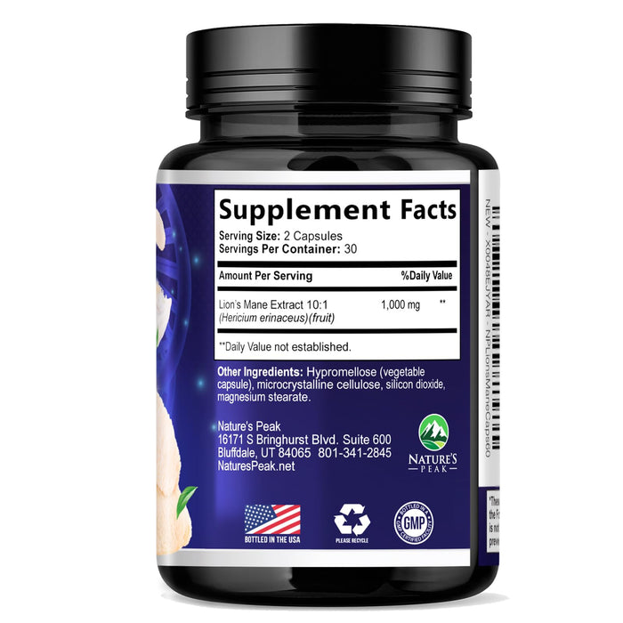 Lions Mane Mushroom Capsules 10,000mg – 60 Count