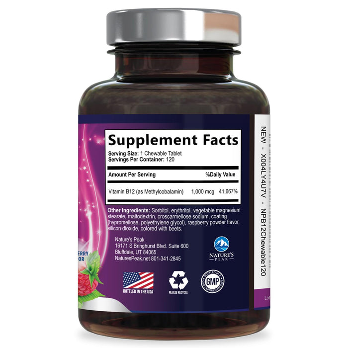 Vitamin B12 1000 mcg (Methylcobalamin) Super B 12 Complex 120 Day Supply
