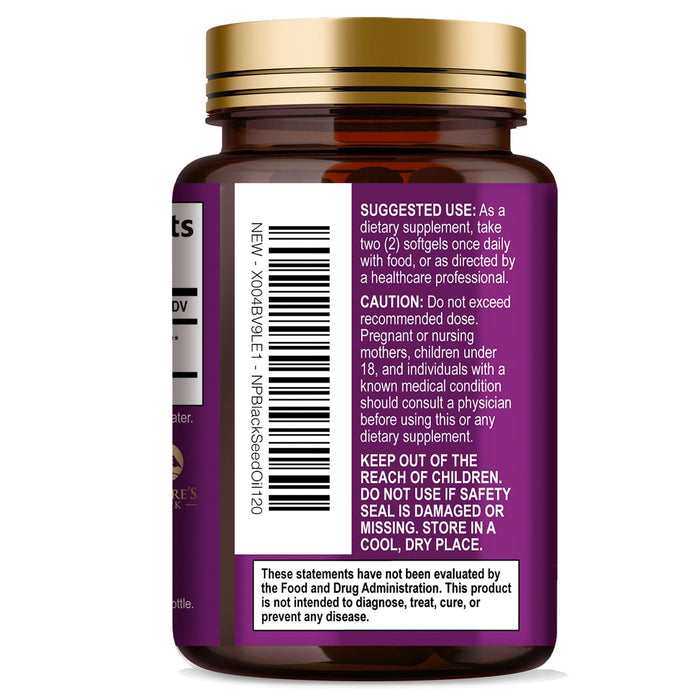 Black Seed Oil Softgels 1000mg – 120 Count