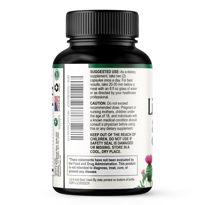 Liver Cleanse Detox & Repair - Milk Thistle Supplement for Digestion & Immune Health - Ginger Root, Choline & Dandelion Root - Herbal Liver Support with Silymarin, Beetroot & Artichoke - 120 Capsules
