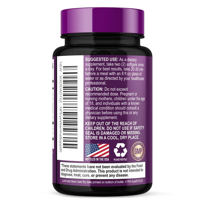 Eye Vitamins with Lutein & Zeaxanthin – 60 Count