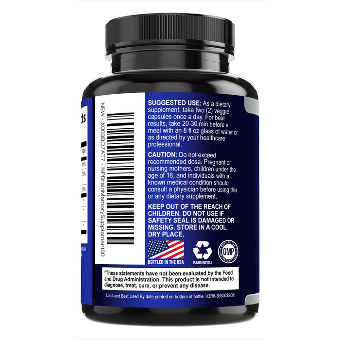 Brain & Focus Nootropic Formula – 60 Count