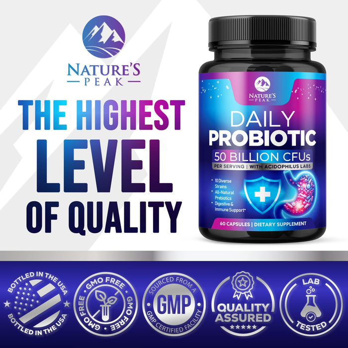 Daily Probiotics and Prebiotics 60 Billion CFU – 60 Count