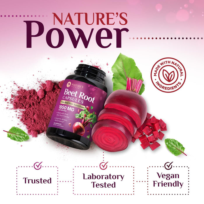 Beet Root Capsules 1950mg – 60 Count
