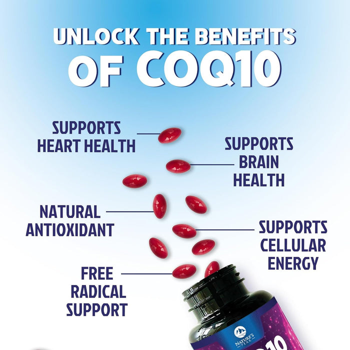 CoQ10 200mg - Ultra High Absorption Co Q 10 Softgel Supplement With Black Pepper, Energy & Heart Health Support Antioxidant - Coenzyme Q10 (Ubiquinone) for Women & Men, Bottled in USA - 120 Softgels