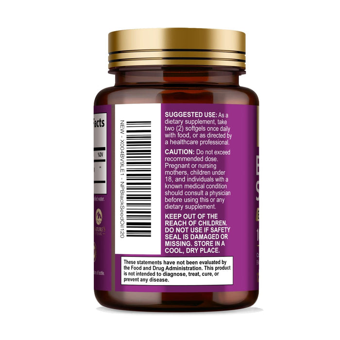 Black Seed Oil Softgels 1000mg – 120 Count