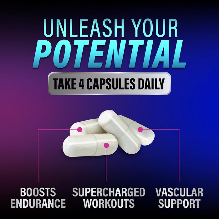 Nitric Oxide Supplement 3000mg L Arginine 3X Strength - Citrulline Malate & AKG - Extra Strength Muscle Supporting Nitric Booster for Muscle Growth & Workout Recovery to Train Harder - 60 Count