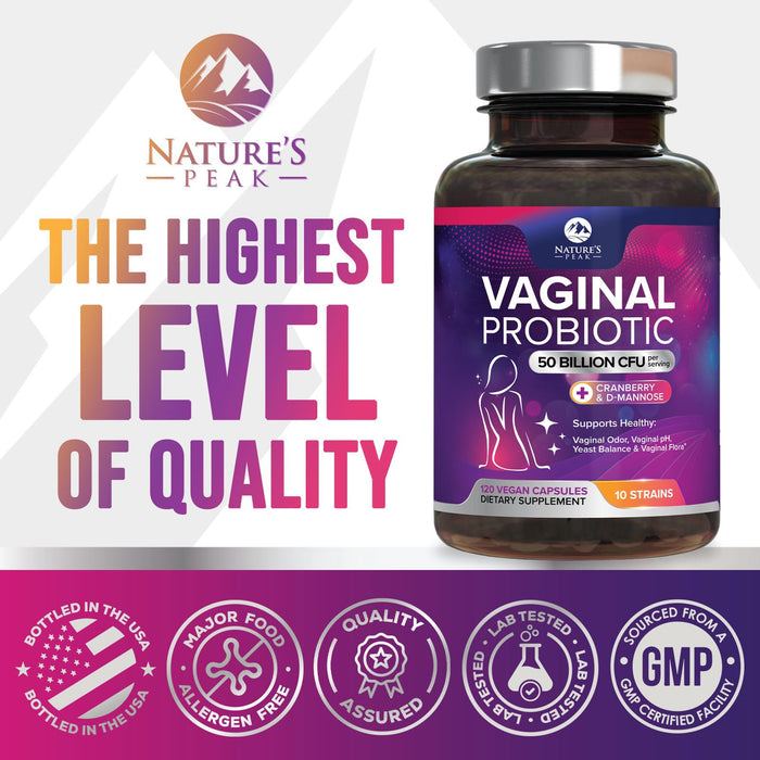 Vaginal Probiotics for Women pH Balance with Prebiotics 50 Billion CFU – 120 Count