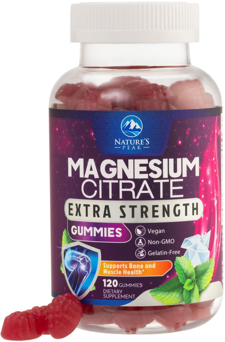 Magnesium Gummy - High Absorption Magnesium Citrate Supplement for Stress Support for Adults & Kids - Calm Magnesium Gummies Dietary Supplements - Bone Support & Heart Support