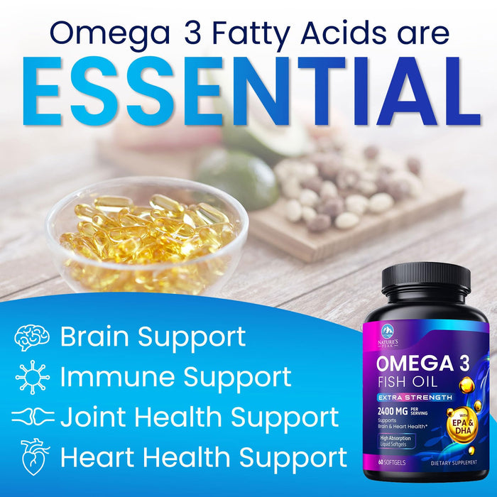 Omega-3 Fish Oil – 2400mg – 60 Count