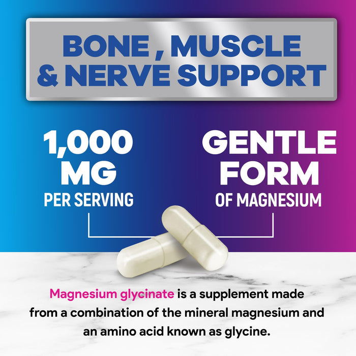 Magnesium Glycinate 1000 mg – 60 Count