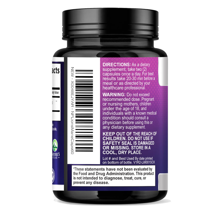 Lions Mane Mushroom Capsules 10,000mg – 60 Count