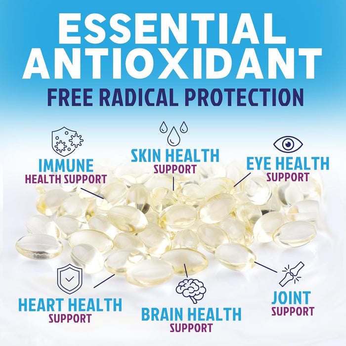 E Vitamin for Women and Men - 180 mg (400 IU) dl-Alpha - Effective Antioxidant Dietary Supplement - Hair, Skin, & Immune Health Support - Easily Absorbed Form, Non-GMO & Gluten Free - 120 Count