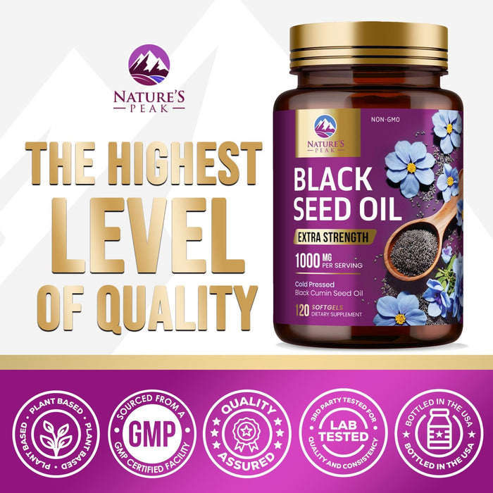 Black Seed Oil Softgels 1000mg – 120 Count