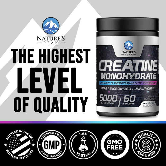 Micronized Creatine Monohydrate Powder 5000mg Per Serv (5g) – 60 Servings