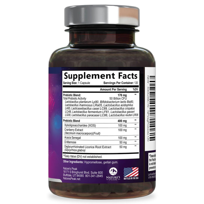 Vaginal Probiotics for Women pH Balance with Prebiotics 50 Billion CFU – 120 Count