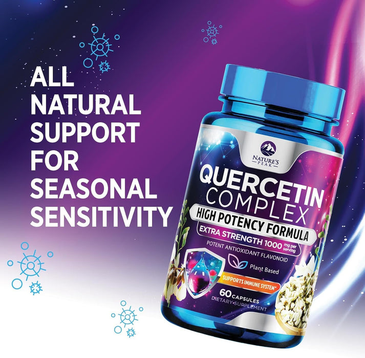 Quercetin with Bromelain 1000mg - Supports Immune Health, Extra Strength Quercetin 1000mg Supplement with Zinc & Bioflavonoids - Non-GMO, Vegan & Gluten Free