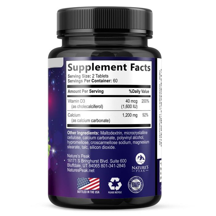 Calcium 1200 mg + Vitamin D3 – 120 Count